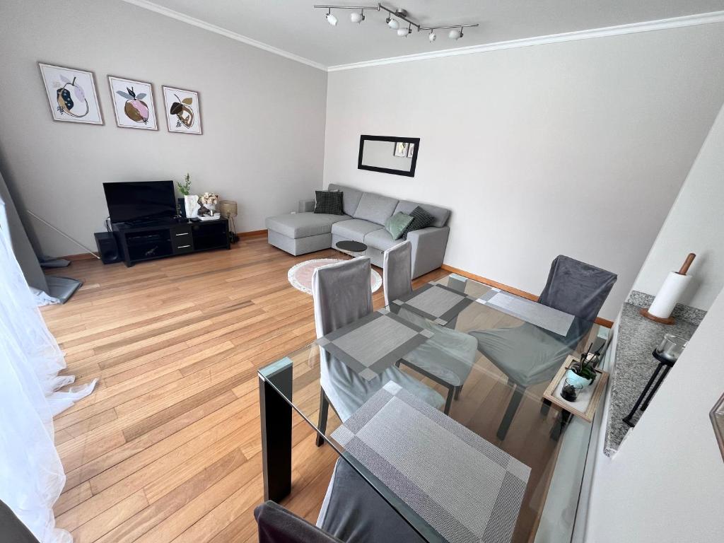 Dining table and sofa